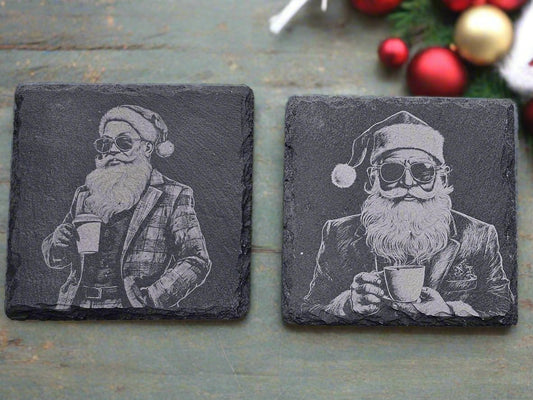 Slate Coaster - My kind of Santa (Coffee House)