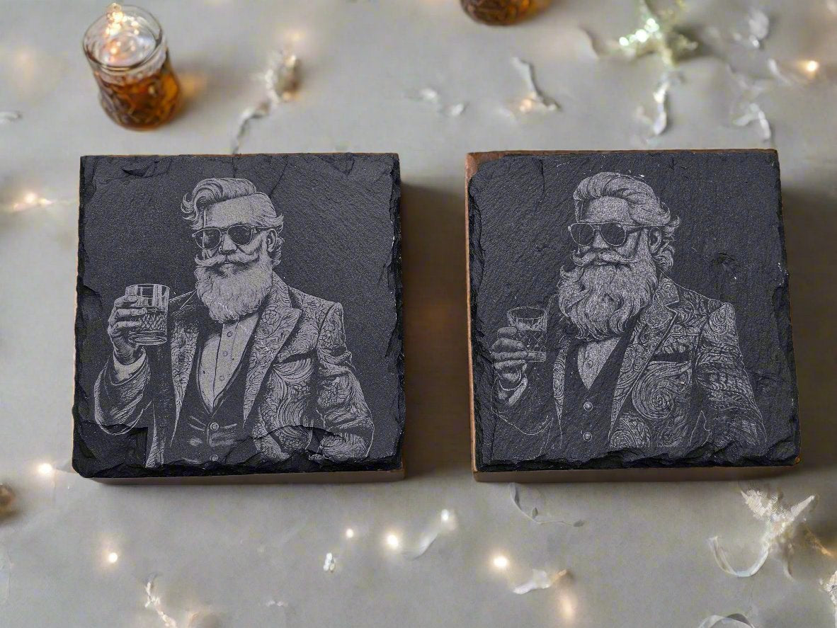 Slate Coaster - My kind of Santa (Cool Sipping Santa)