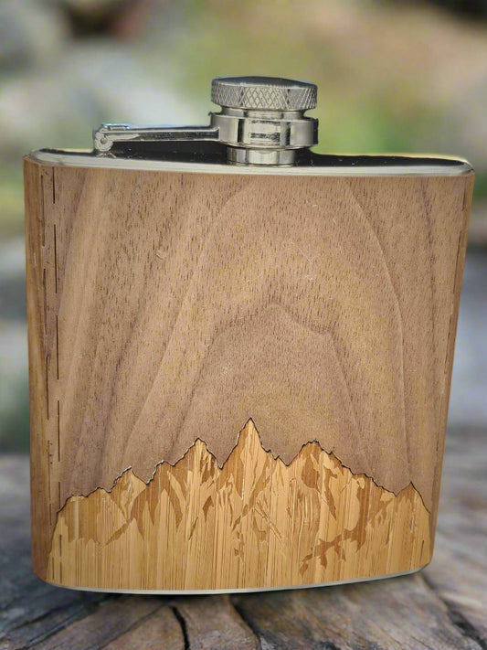 Wooden Flask (Walnut Sky)